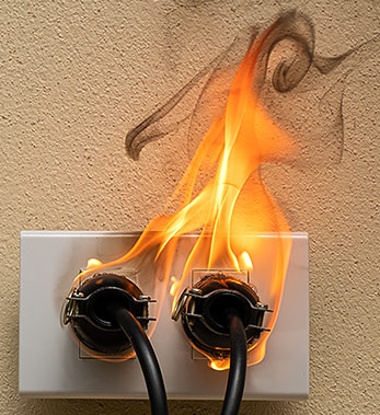 Electric Outlet on Fire